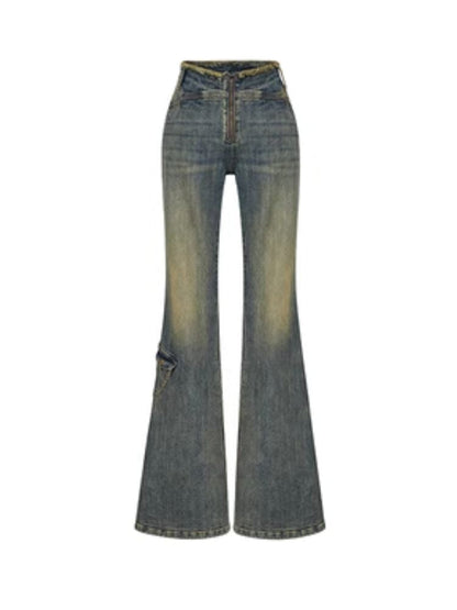 Denim Micro Flare Pants