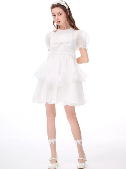 Bubble Sleeve Puffy Cake Dress