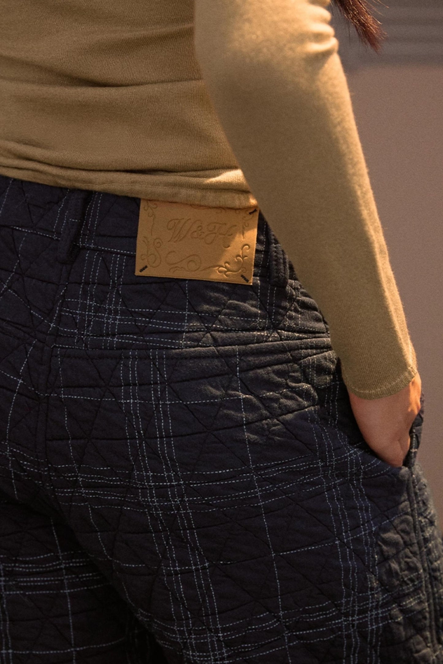 Vintage Plaid Quilted Pants