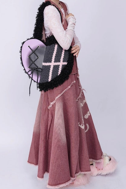 Graffiti Patchwork Heart Bag