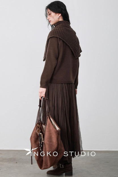 Sauce Brown Shoulder Sweater