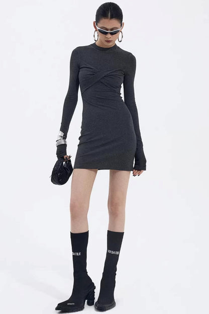 Asymmetrical Twist Bodycon Dress