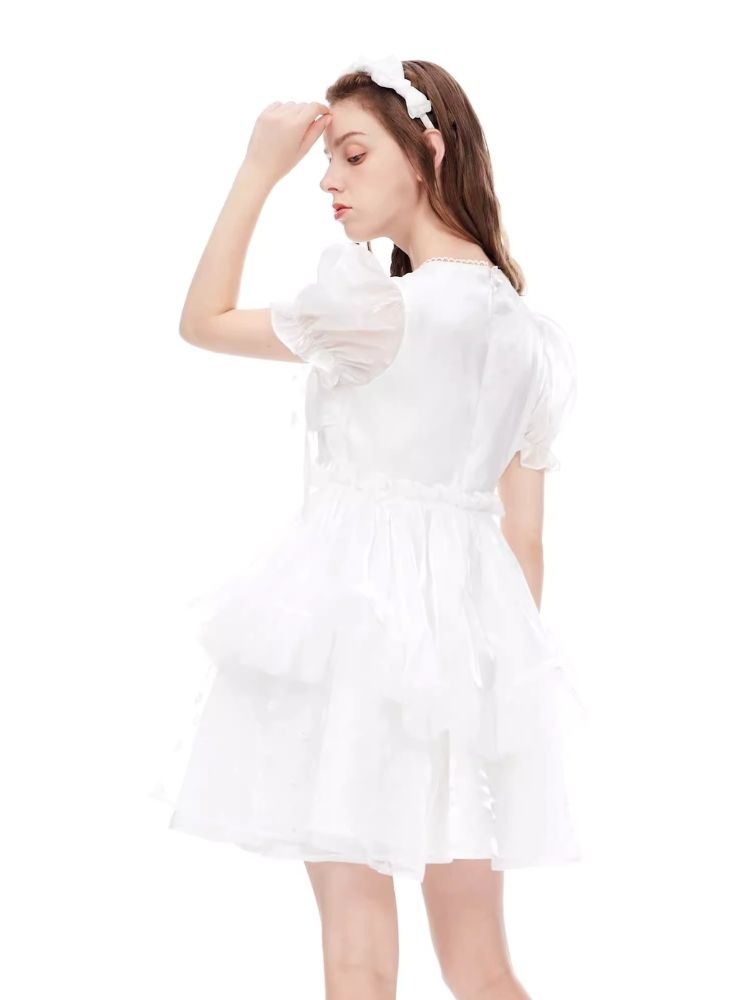 Bubble Sleeve Puffy Cake Dress