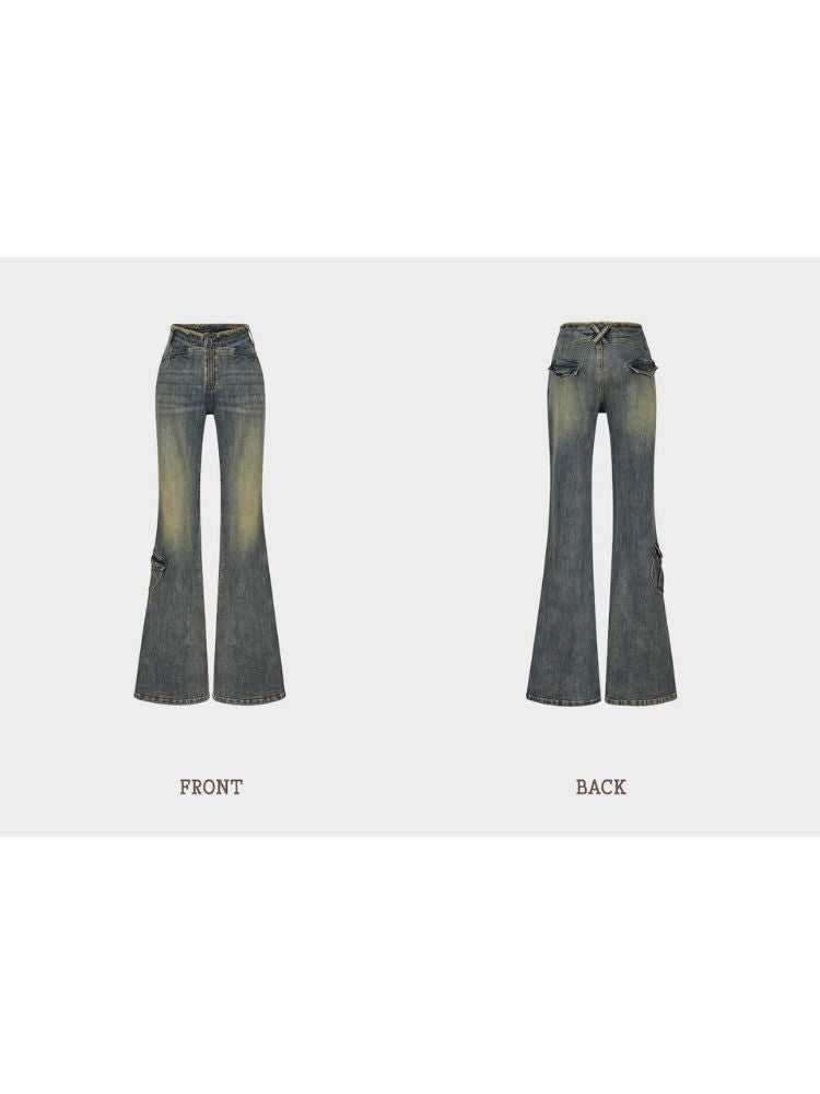 Denim Micro Flare Pants