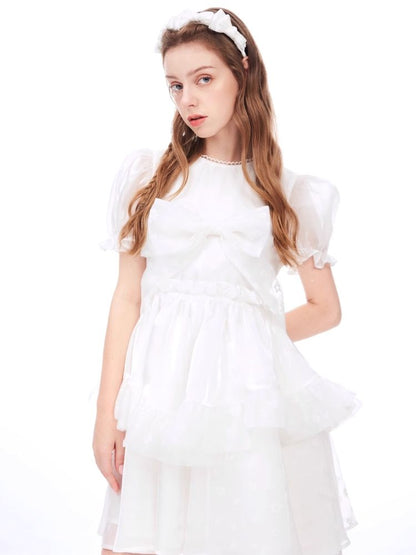 Bubble Sleeve Puffy Cake Dress