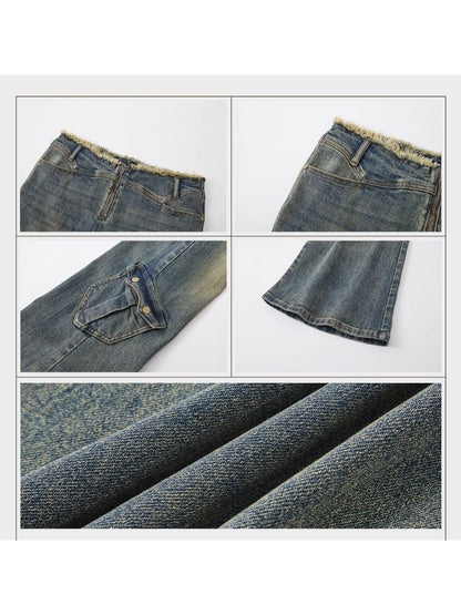 Denim Micro Flare Pants