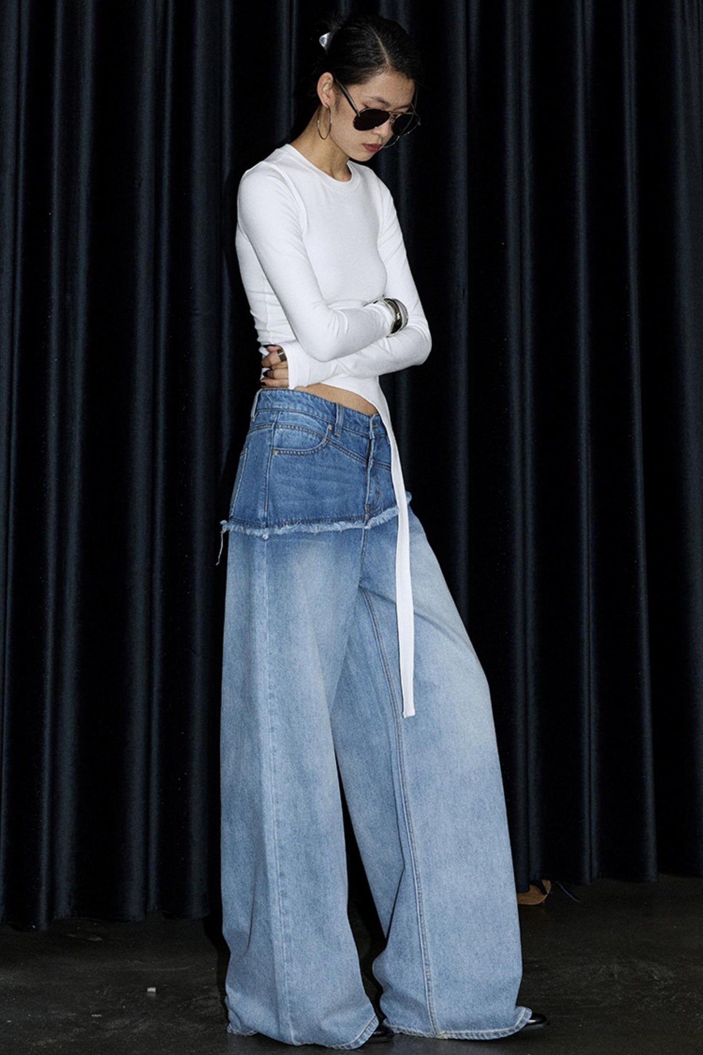 Diagonal Ribbon Asymmetrical Top