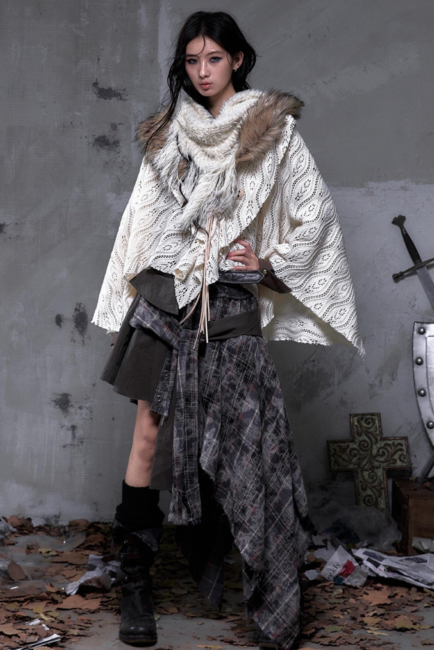 Millennium Vintage Knit Cape Jacket