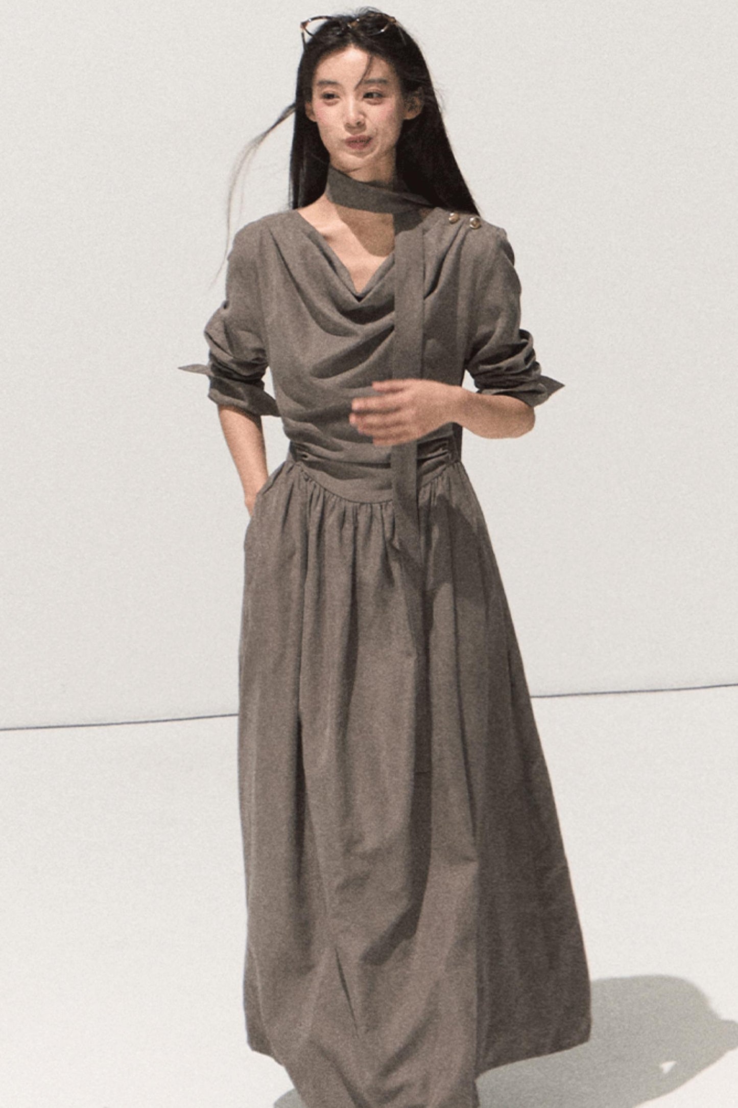 Moonlit Microvelvet Waist Dress