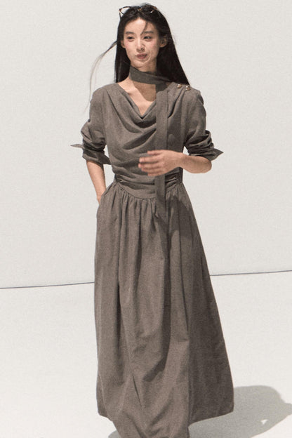 Moonlit Microvelvet Waist Dress