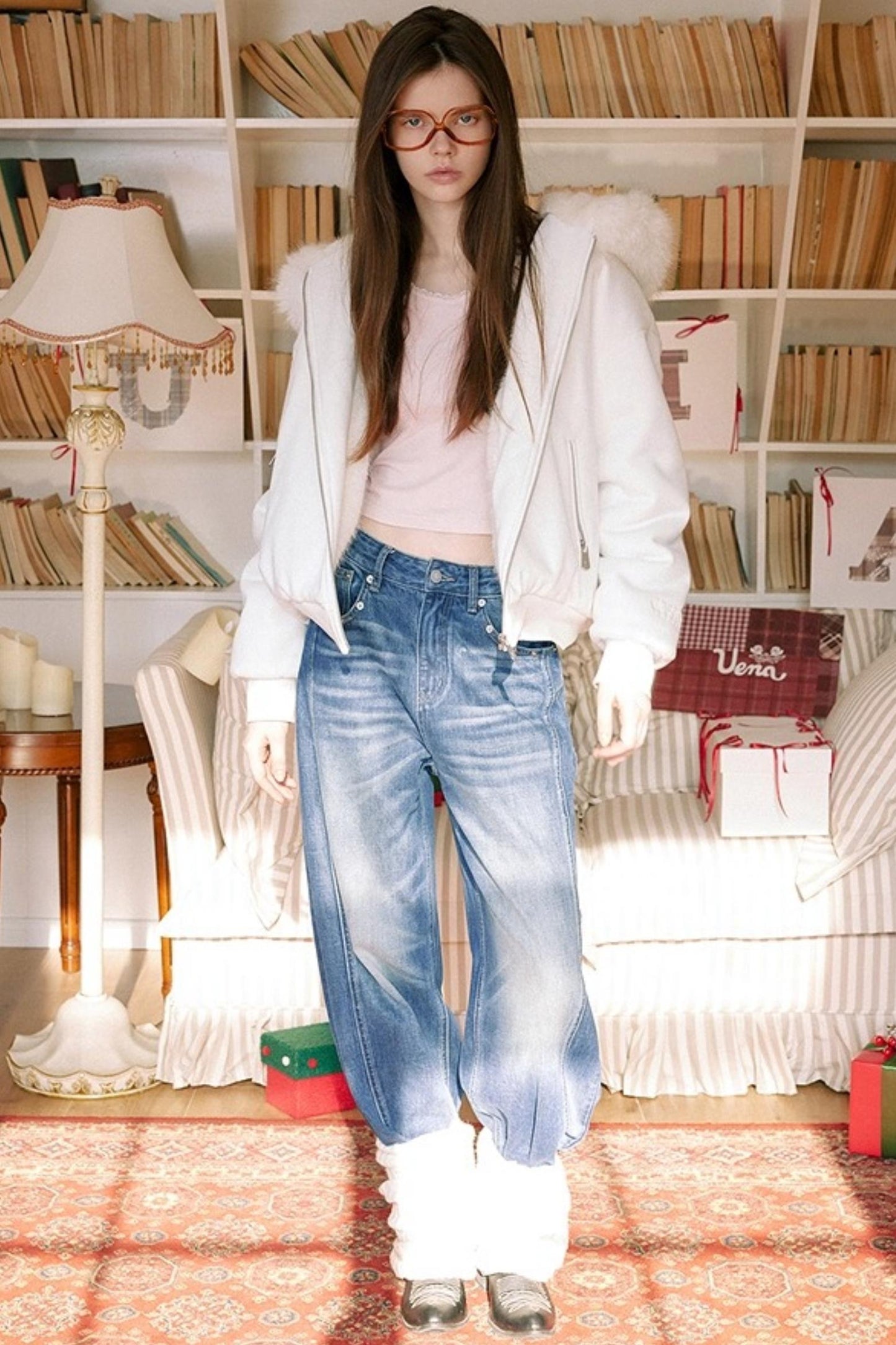 Blue Distressed Denim Pants