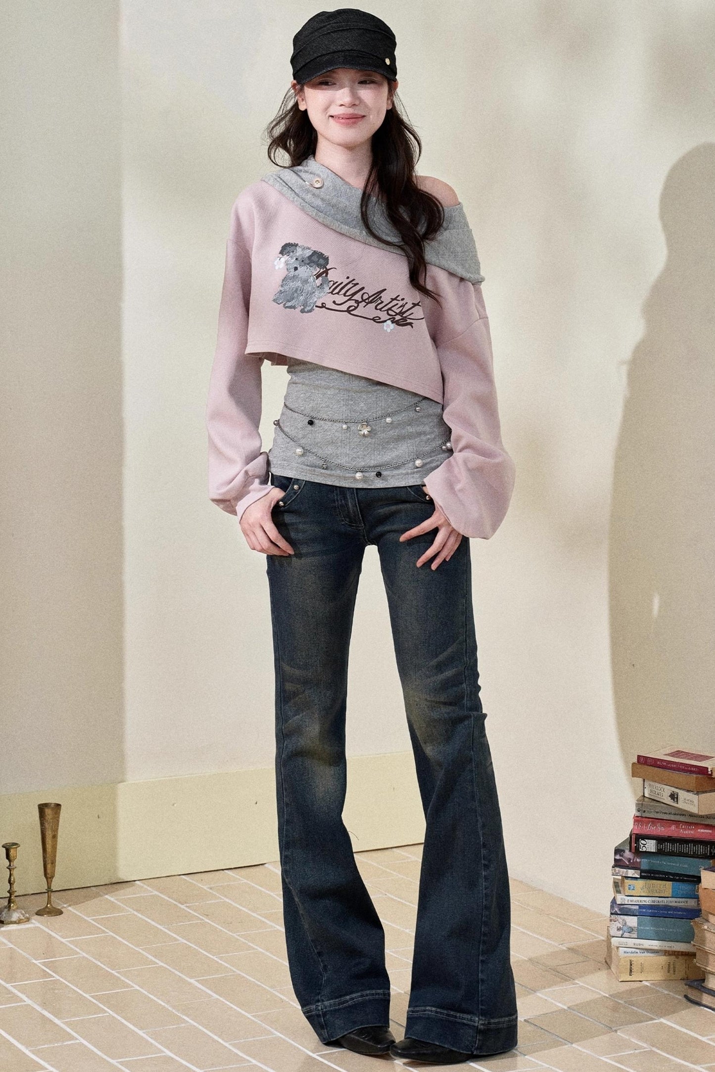 Blue Vintage Slim Denim Trousers