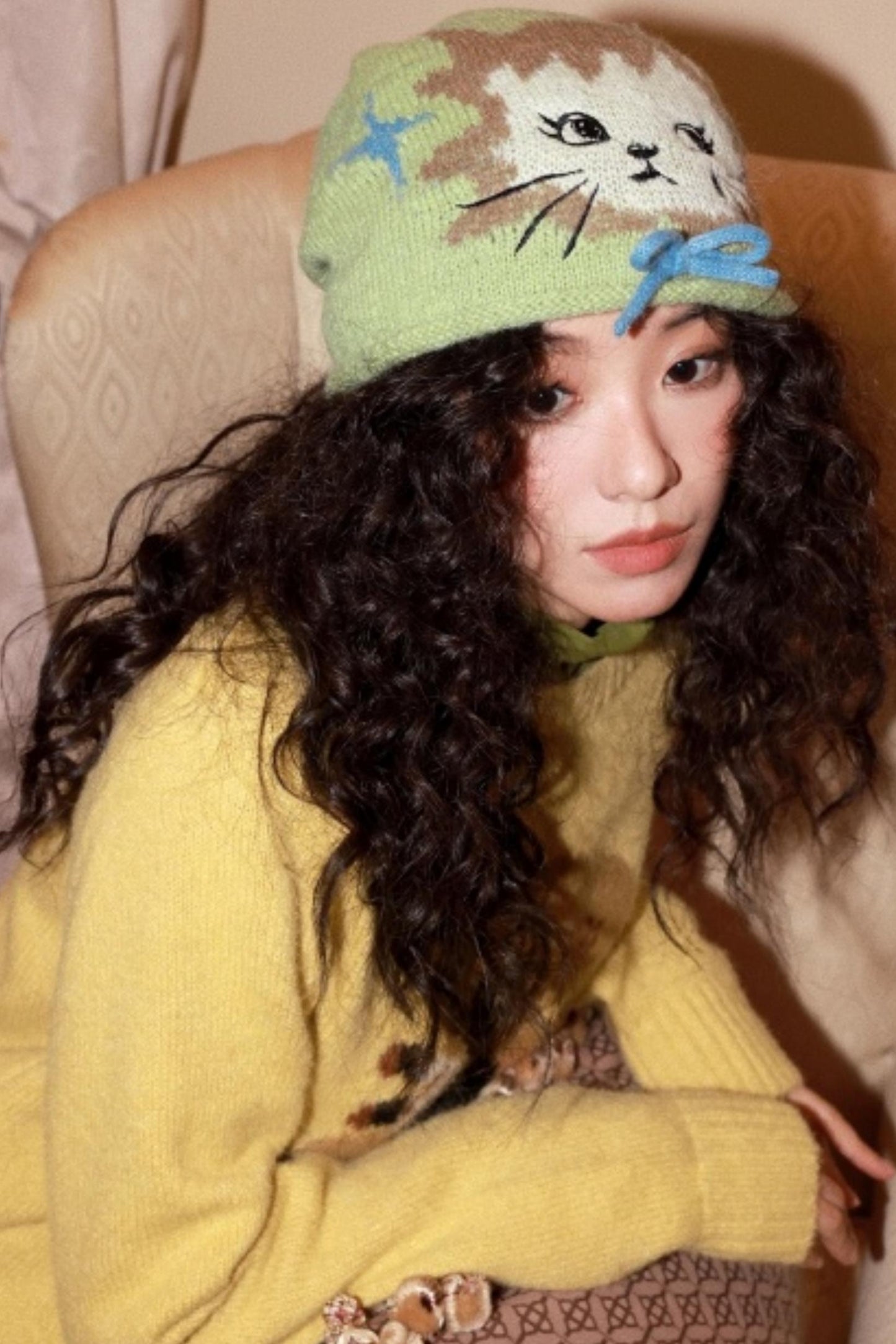 Knitted Cat Beanie Hat