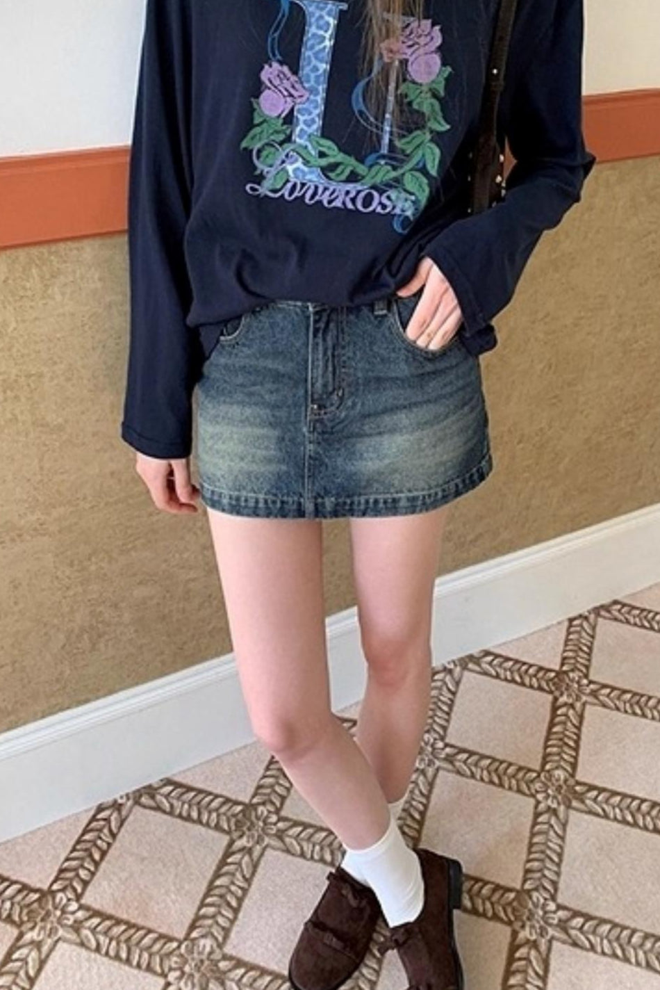 Vintage A-Line High-Waisted Slim Skirt