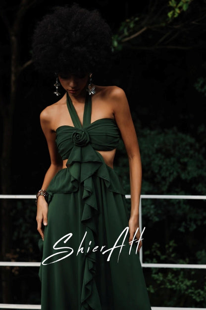 Wandering Wind Strappy Ruffled Dress