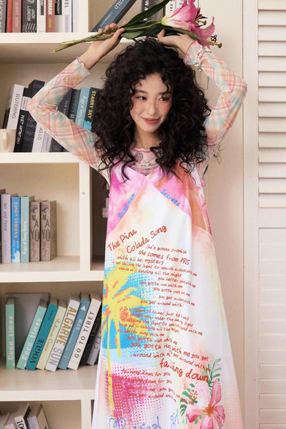 Colorful Printed Camisole Slip Dress