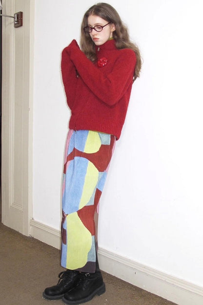 Retro Ivy League Print Skirt