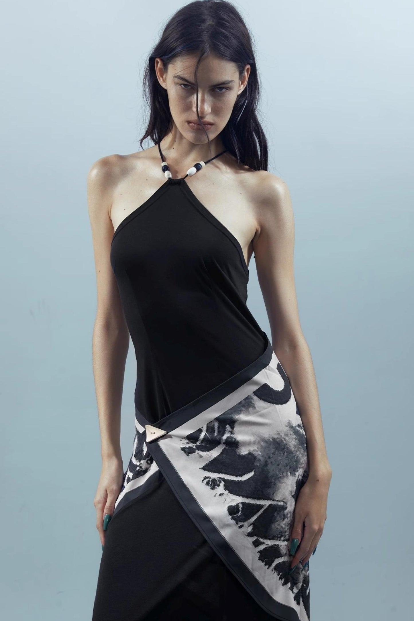 Print Backless Dress