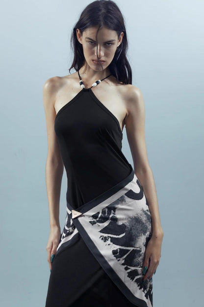 Print Backless Dress