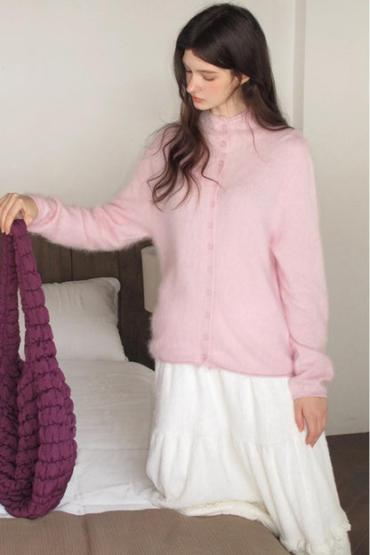 Elf White Wool Cashmere Cardigan Set-Up