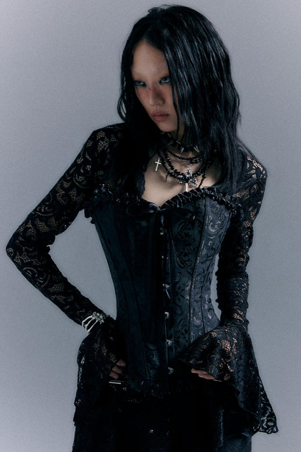 Lace Herringbone Corset Top Set-Up