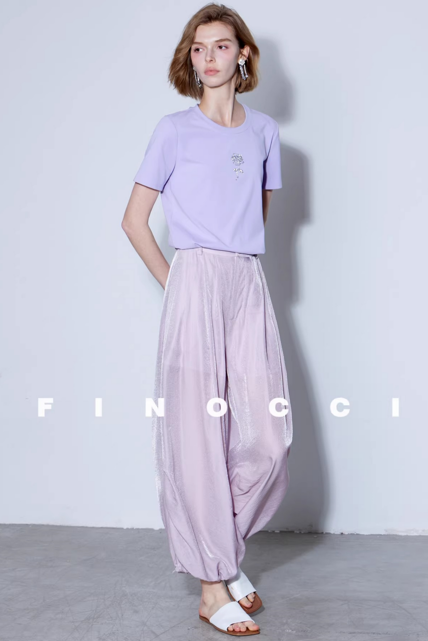 Mulberry Silk Shimmering Lantern Pants