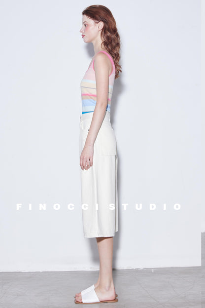 Relaxed Cotton Wide-Leg Denim Shorts