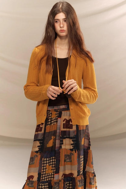 Vintage Pine Cone Sweater Skirt Set-Up