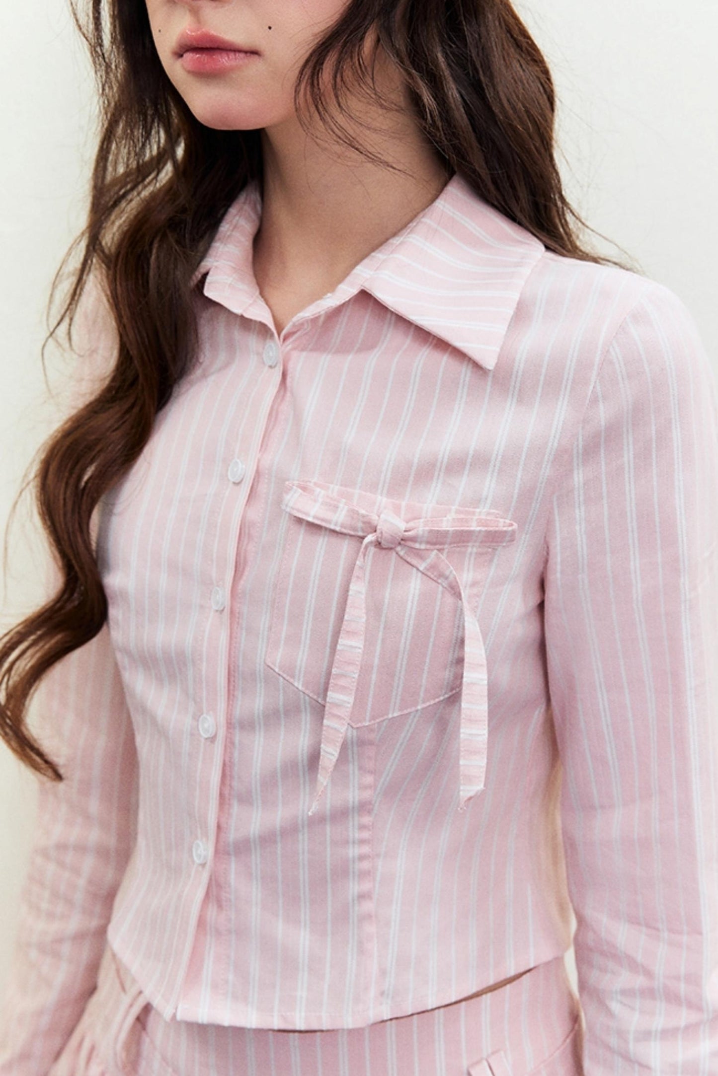 Chic Striped Short Shirt & Skirt Set-Up