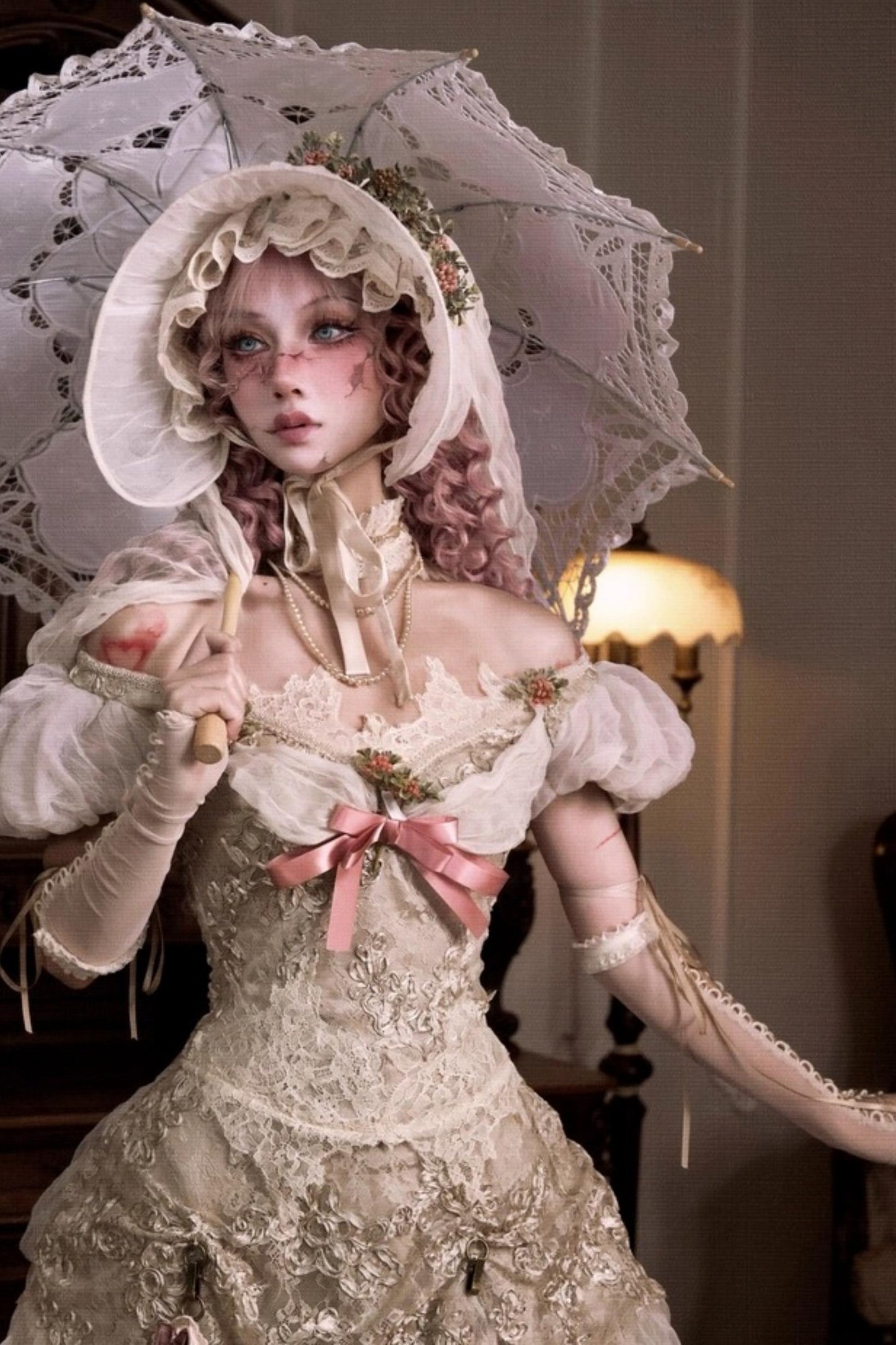 Eros Poetry Vintage One-Shoulder Mesh Top