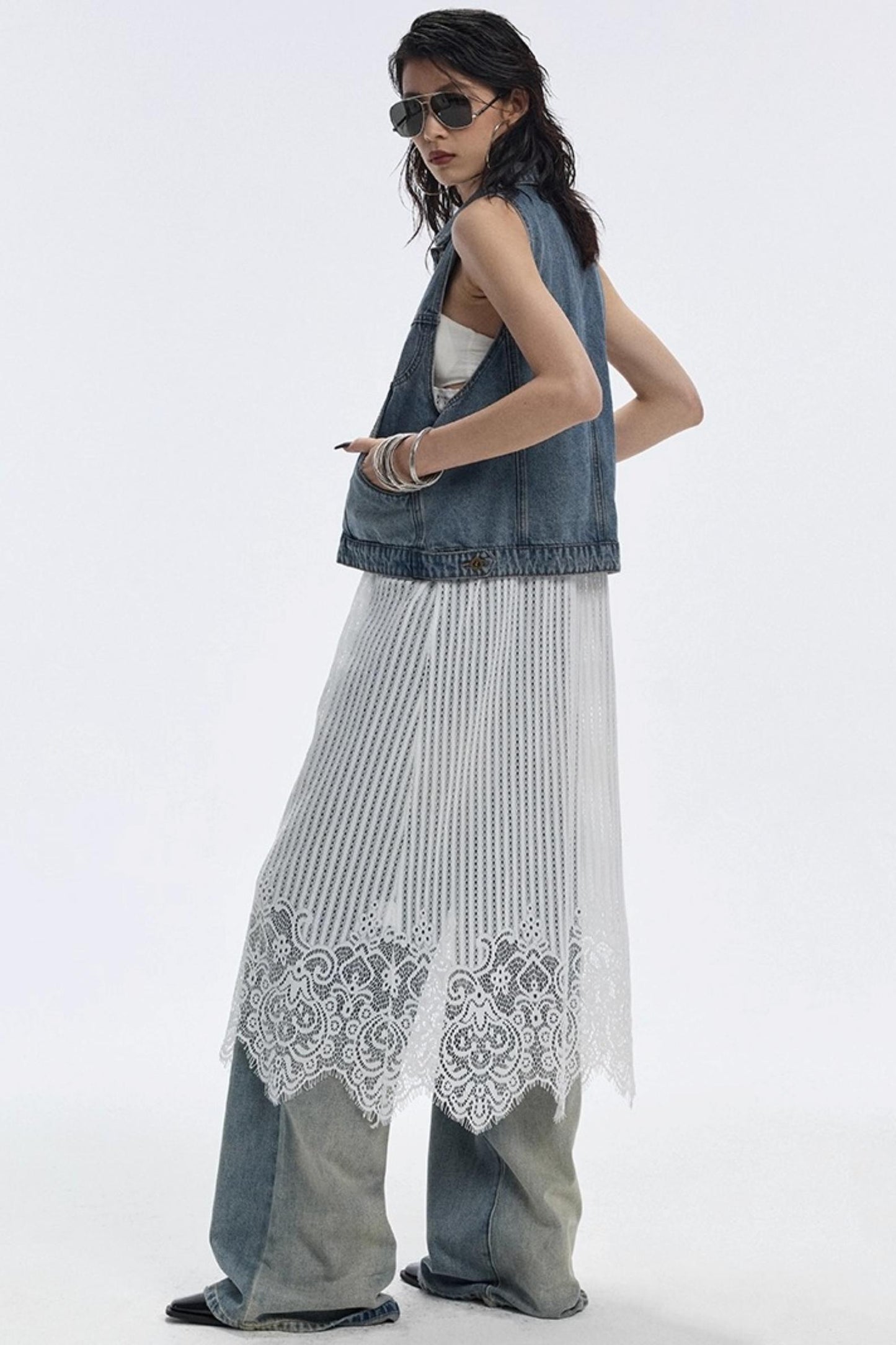 Summer Blue Washed Denim Vest