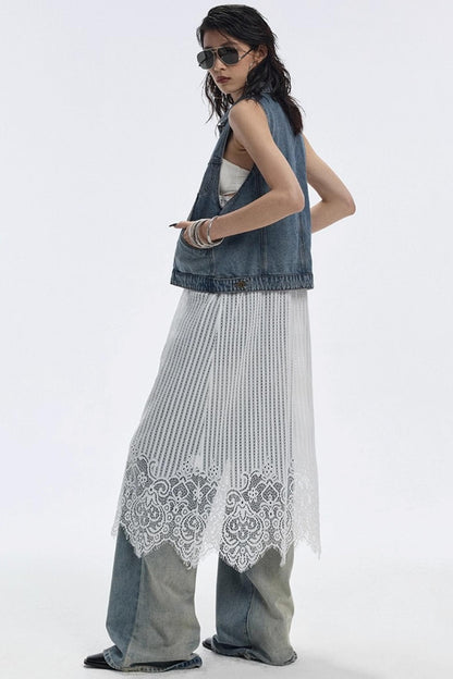 Summer Blue Washed Denim Vest