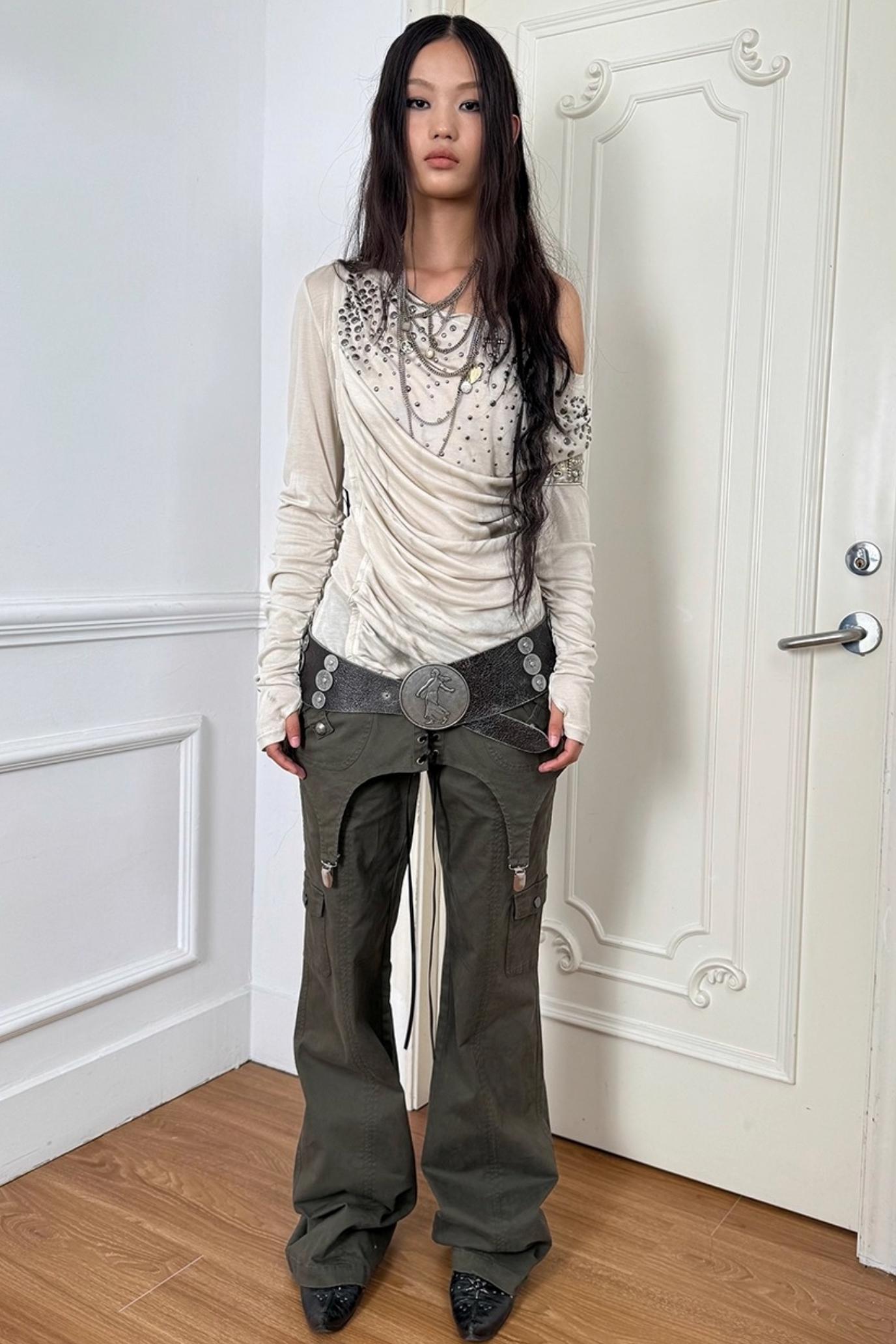 French Vintage Diamond Print Swing Top