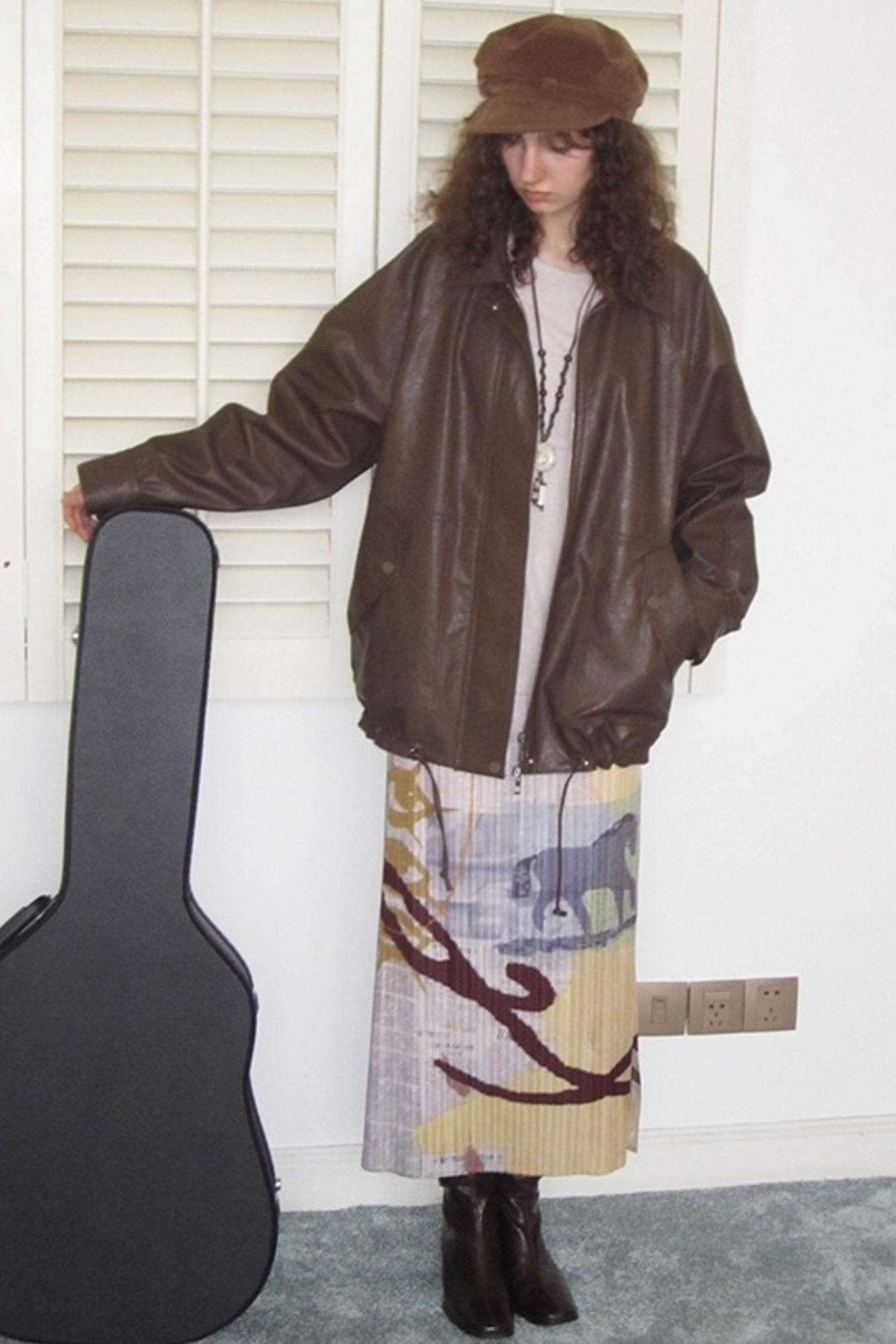 Vintage Matte Coffee Leather Jacket