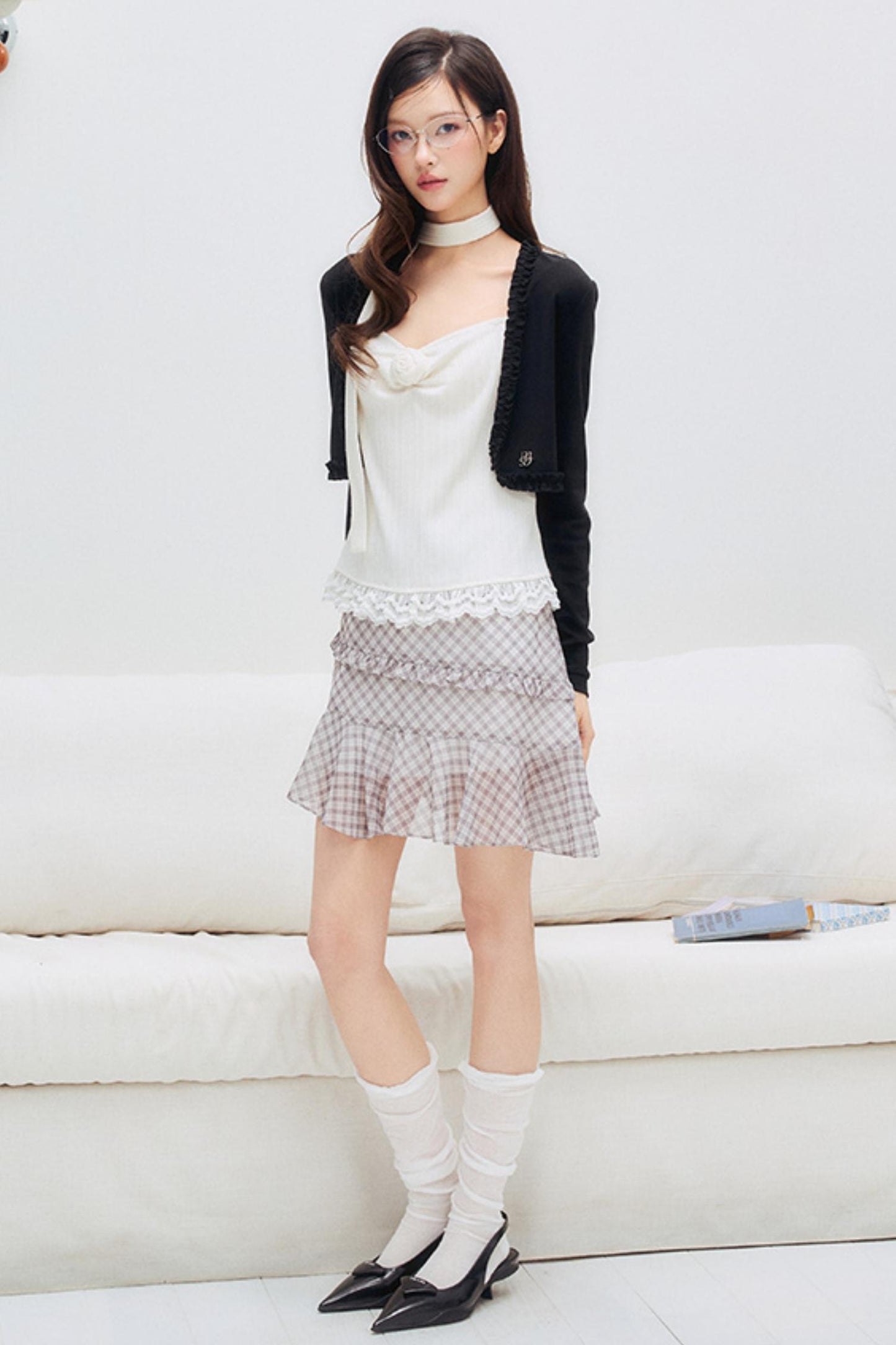 Unregelmäßiger, flauschiger Chiffon-Rüschenrock - 60% Rabatt!