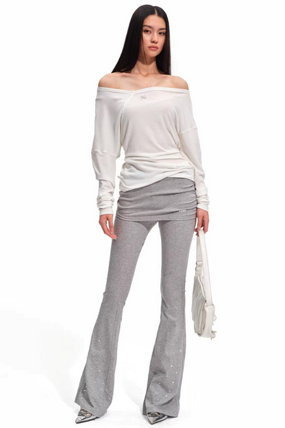 Merino Wool One-Shoulder Knit Top