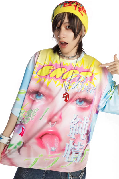 Dopamine Print Oversized T-Shirt