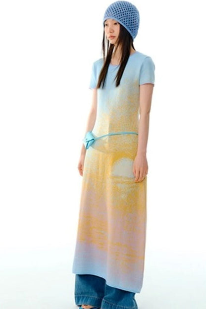 Hand-Painted Knit Dress