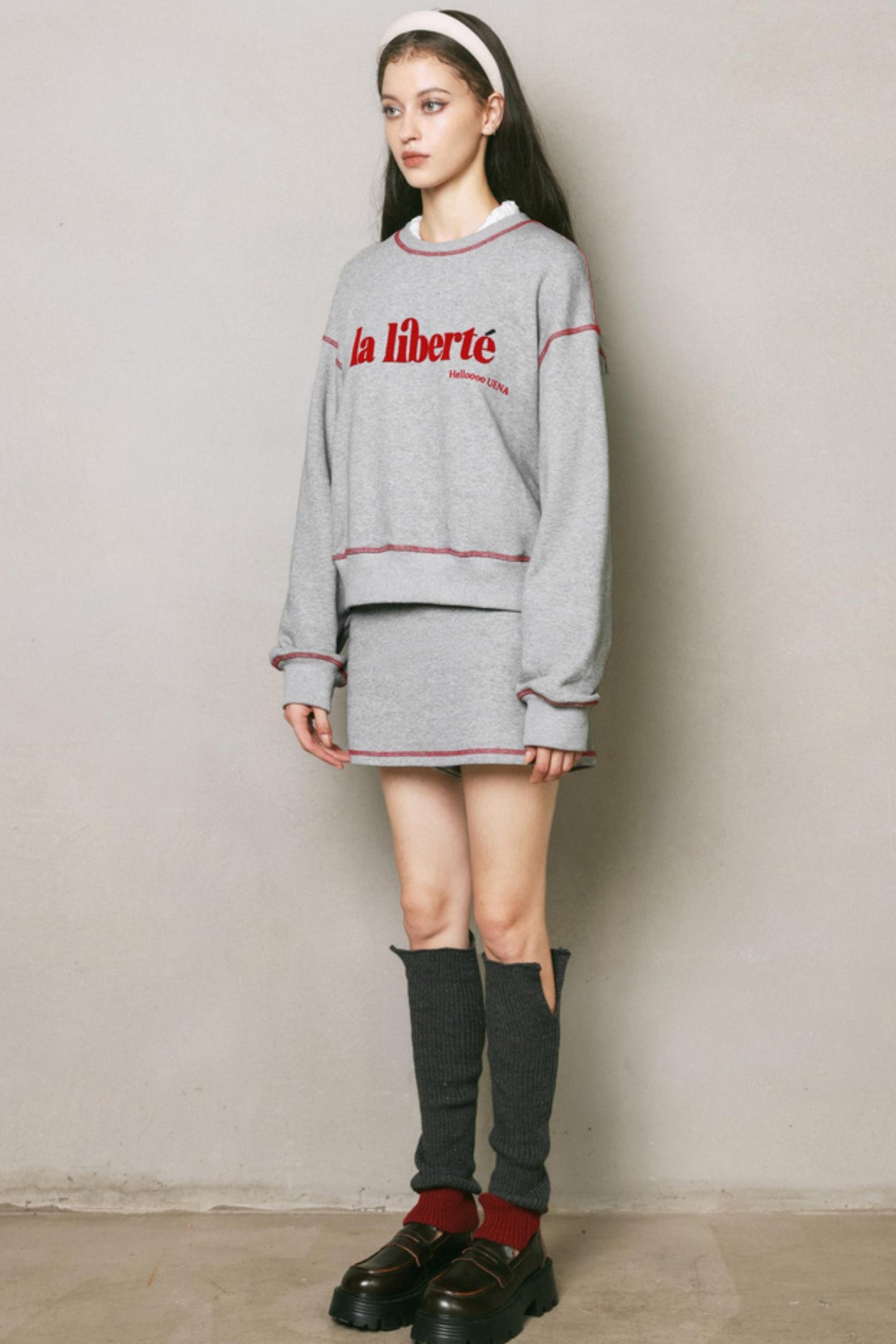 Vintage Gray Sweatshirt & Pants Set-Up