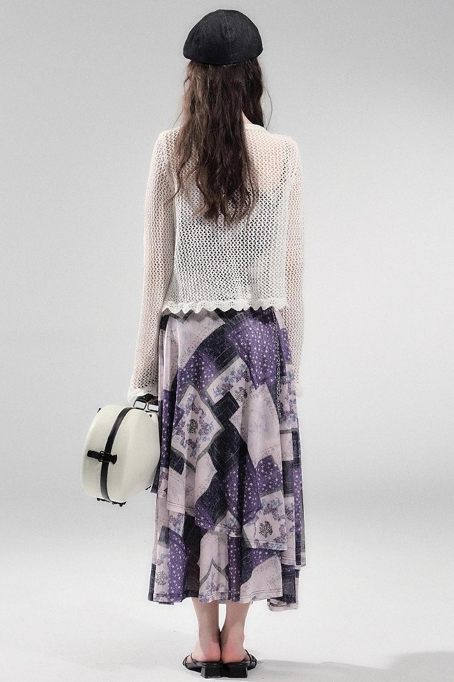 Vintage Collage Mesh Slip Dress