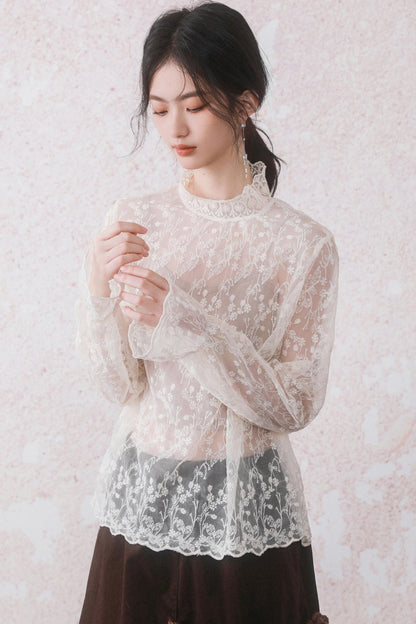 Feminine Touch Lace Design Top