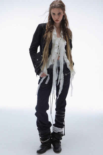 Detachable Sleeve Turtleneck Windproof Jacket