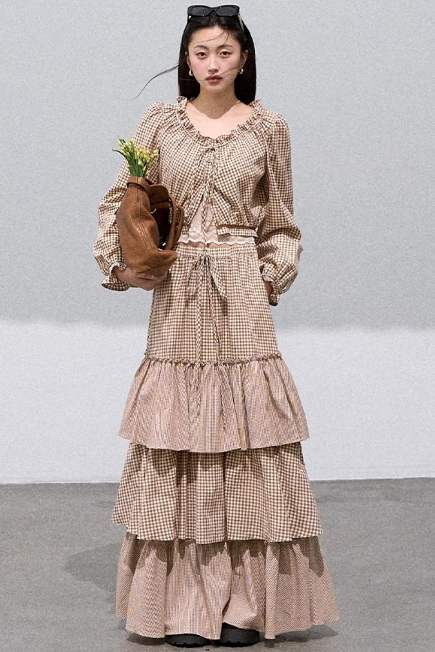 Cotton Strappy White Shirt Two-Piece Set-Up