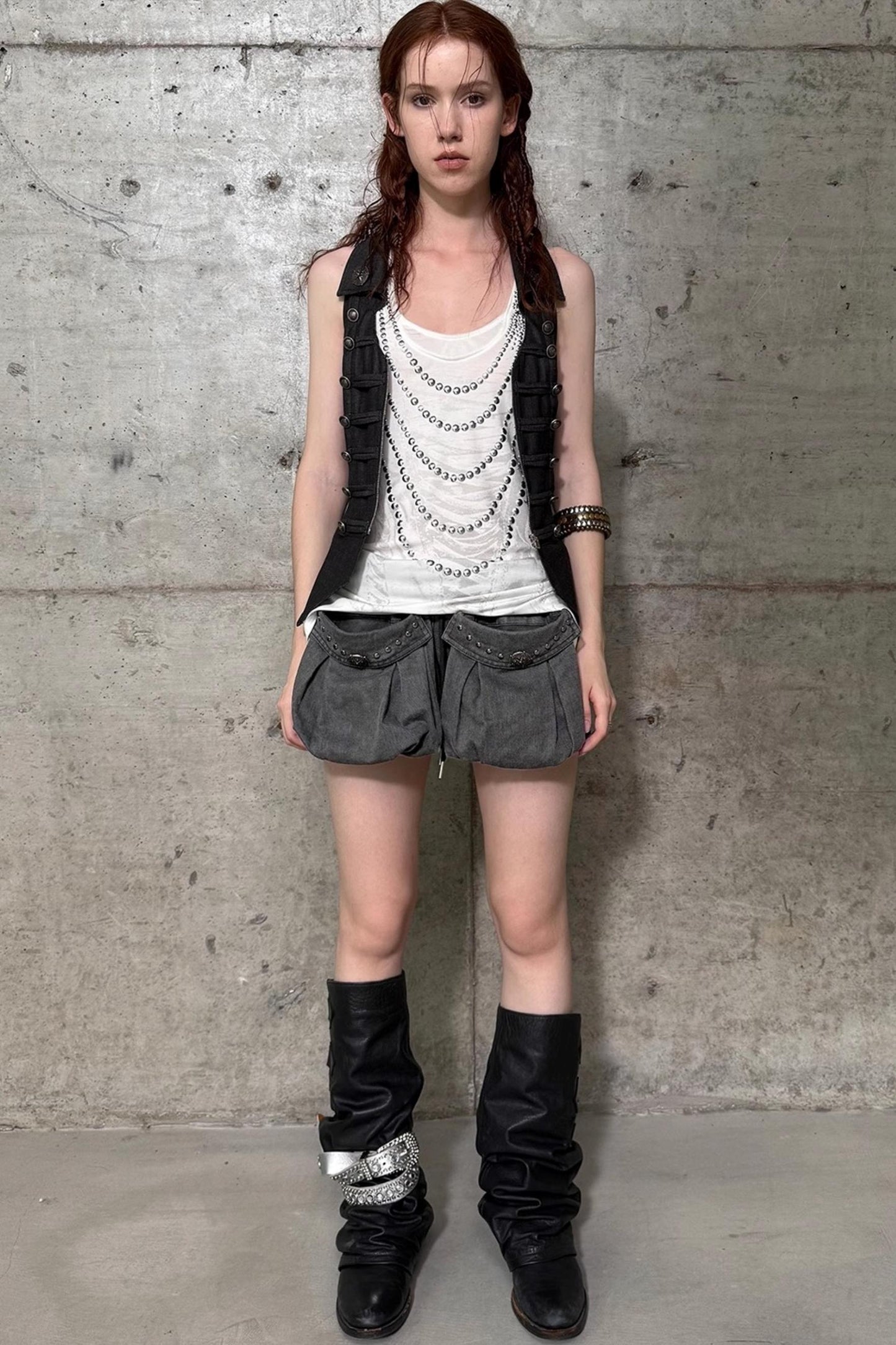 Vintage Rivet A-Line Cargo Shorts