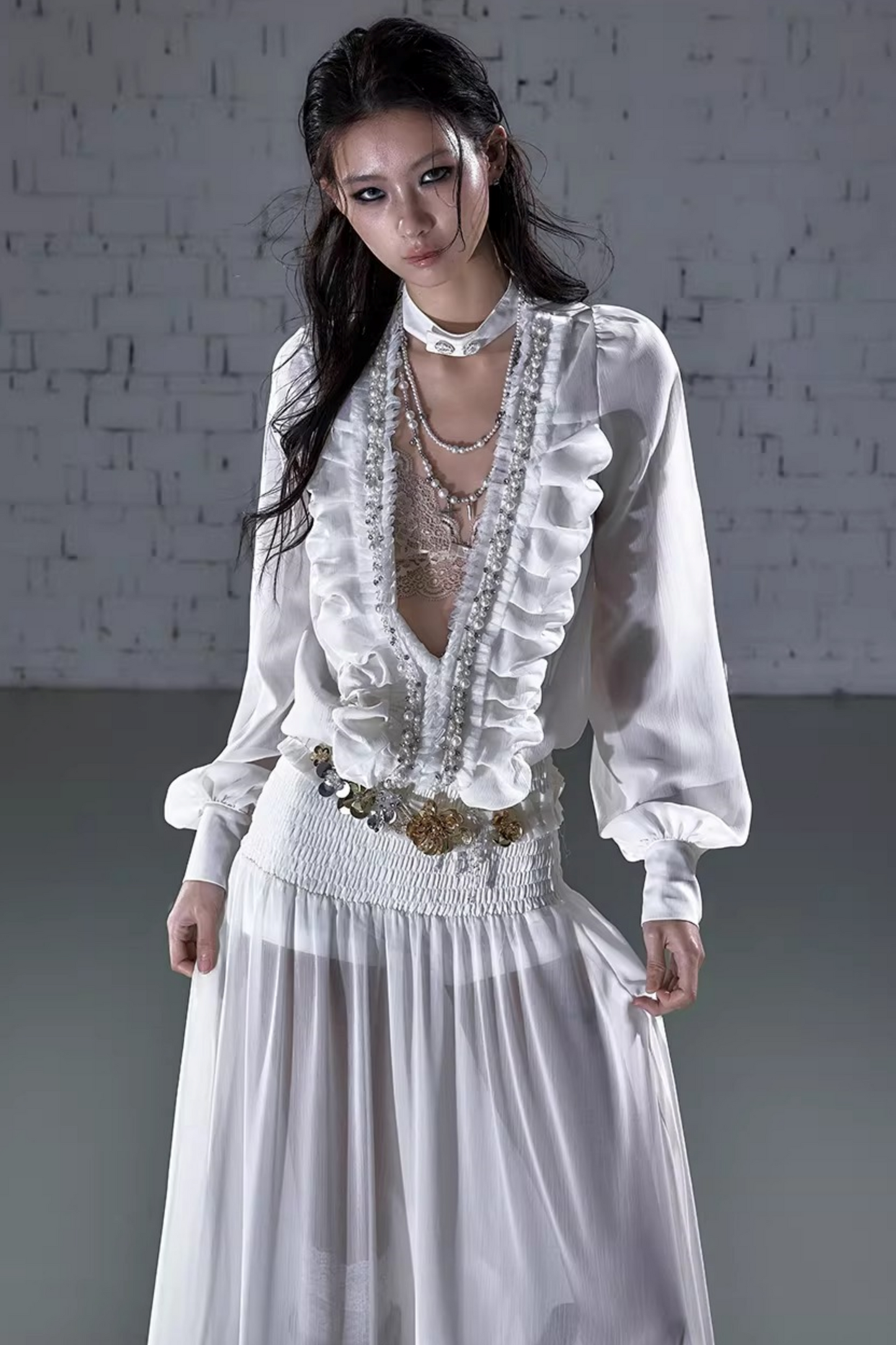 Modernes Palast-Chiffonkleid