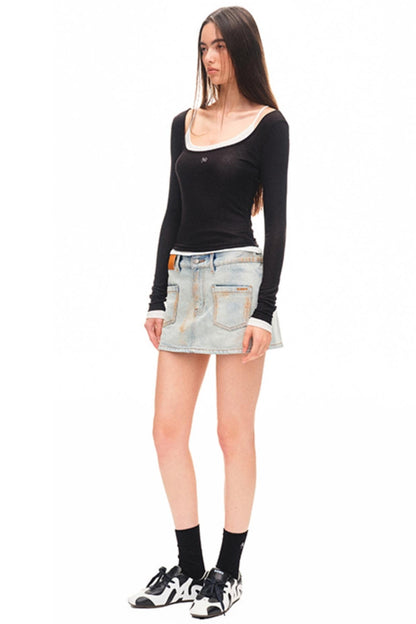 Sack Denim Skirt