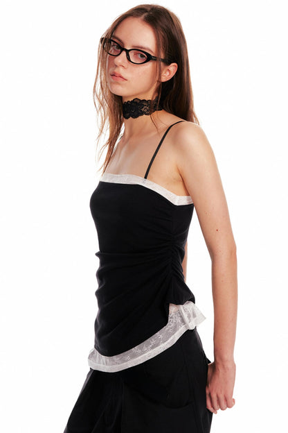 Pleated Lace Camisole