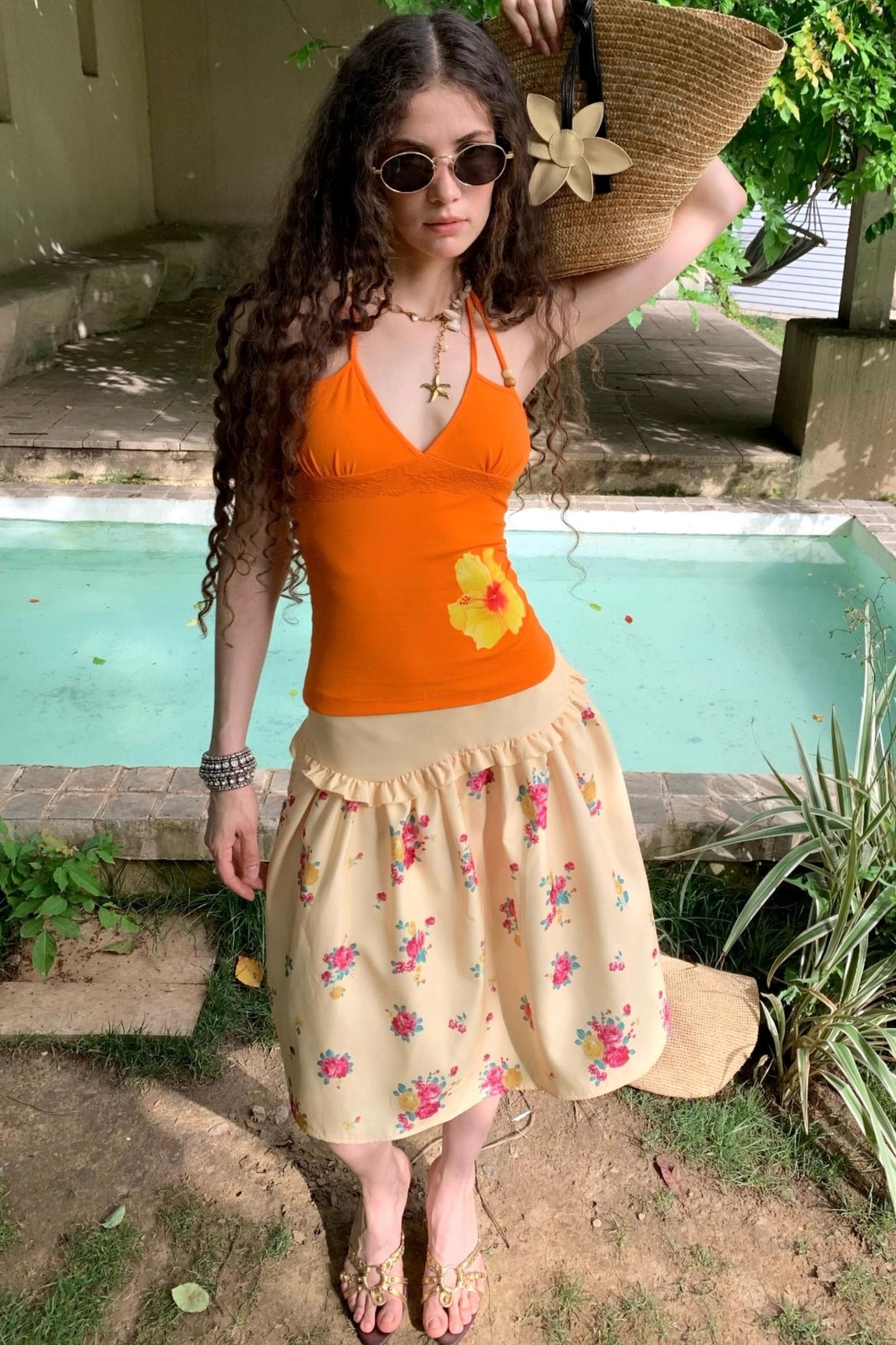 Sweet Floral Slim Camisole