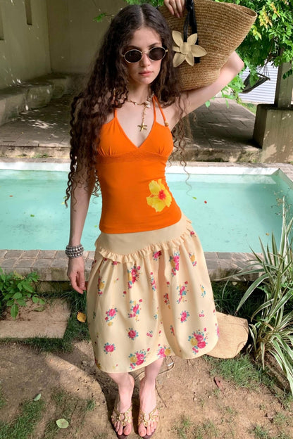 Sweet Floral Slim Camisole