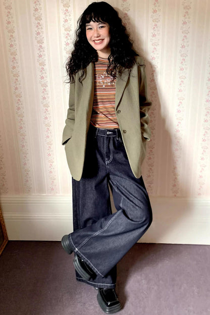 Casual Moss Woolen Suit Jacket